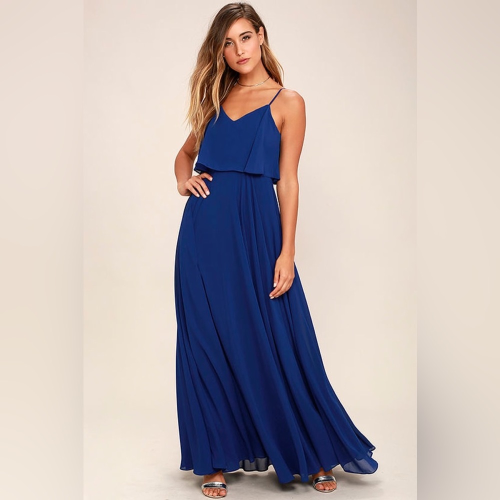 New Lulu’s Love Runs High Royal Blue Maxi Dress